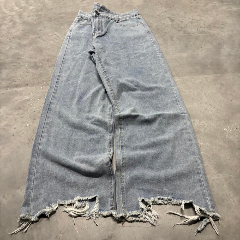 Vintage Y2K/2000s Light Wash Loose Flare Baggy Denim Jeans! 33x29 - Picture 3 of 7